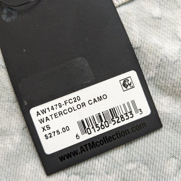⭐ 🆕 NEW NWT ATM Watercolor Camo gray sweatshirt XS - Picture 6 of 12